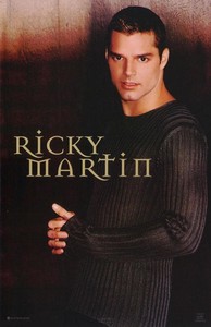 ricky martin poster gray sweater vintage new 7545 martin poster
