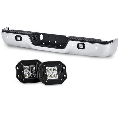 Chrome Rear Bumper W/ led lights For 2009-2018 Dodge Ram 1500 2010-12 2500 3500 - Picture 1 of 16