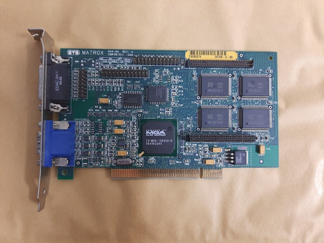 Vintage Matrox Mystique 220 VGA Graphics Card PCI for Pentium 486 Vintage Matrox Mystique 220 VGA Graphics Card PCI for Pentium 486