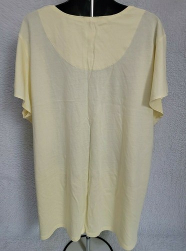 Aria Womens Shirt Top Blouse Size 2X Yellow - Picture 8 of 12