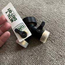 Two Way Water Garden Hose Metal Y Splitter Shut Off Ball Valve Connector NWT's