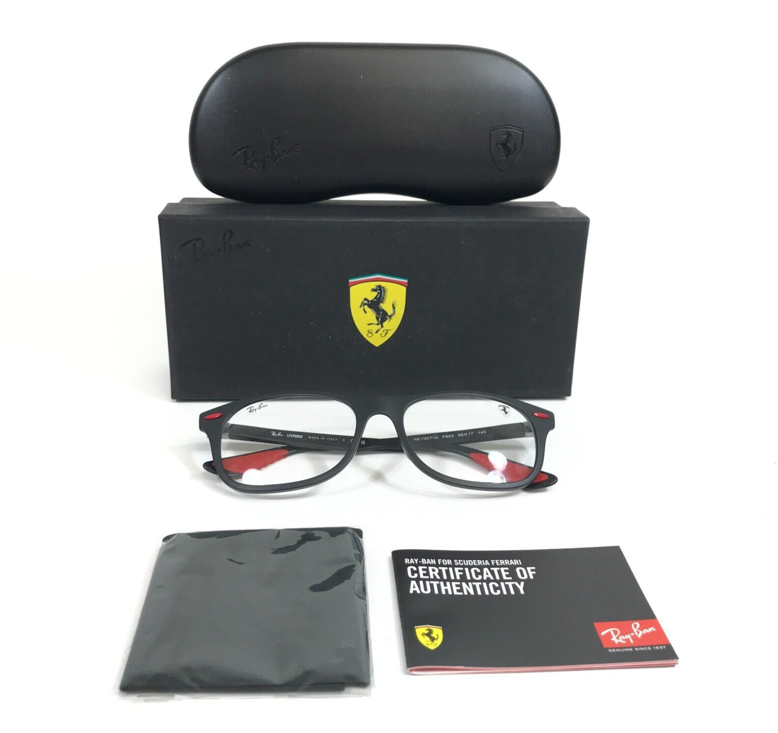 Оправа для очков Ray-Ban Scuderia Ferrari RB7307-M F602 Черная матовая 55-17-145
