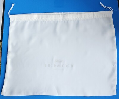 Coach Dust Bag Drawstring Travel Storage Satin Logo White Red 19x16