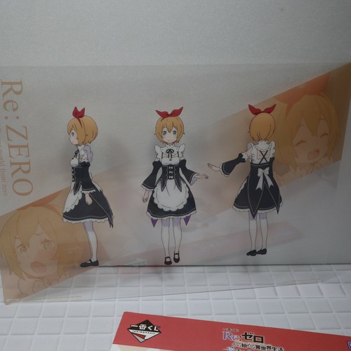 New Re:Zero Ichiban Kuji Prize Beautiful Plastic Clear Art Sheet 8 pics Full Set - Picture 6 of 10