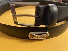 Black Genuine Leather Belt with University of Texas Longhorns Conchos Size 46 R+