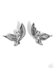 Paparazzi Bird of PLAY -Silver- Silver Bird - Post Earrings