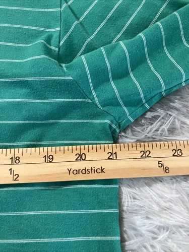 ARNOLD PALMER Vintage Polo Shirt Green White Stripe w/ Pocket Golf Mens Large - Picture 5 of 6