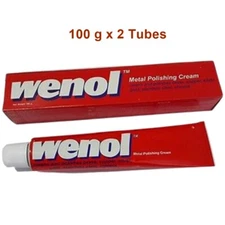 WENOL Metal Polishing Cream Brass Stainless Steel Aluminum Silver Gold 100 g x 2