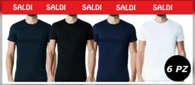 Unterhemd T-Shirt Unterhemd einfarbig 6 Stück HERREN Baumwolle Rundhals V-Ausschnitt 