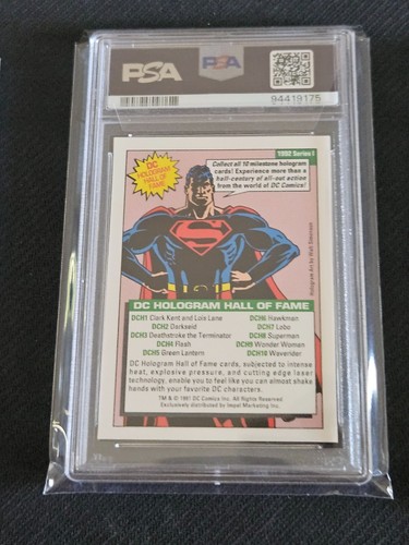 1992 DC COSMIC CARDS LOBO HOLOGRAM DCH7 PSA 9 MINT - Picture 2 of 2
