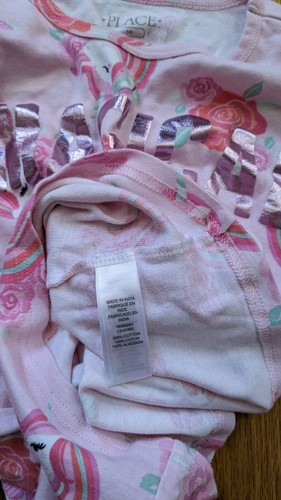 TCP Girl 9 10 Pink Unicorn Matching Snug Fit Cotton Pajamas Long Sleeve Set - Picture 3 of 3