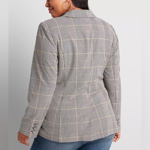 Lane Bryant Plaid Double Breasted Blazer Size 26 Jacket Professional Office - Picture 9 of 11