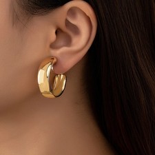 14k Gold Earrings Chunky And Small Hoop Earrings For Women vintage style