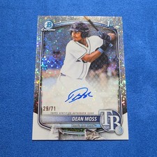 2025 Bowman Draft 1st Dean Moss Auto 29/71 Sparkle Prospect Tampa Bay Rays OF