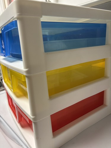 LEGO By IRIS 3 Drawer Storage Blue, Yellow, Red With 4 Insert Storage Organizers - Picture 5 of 11