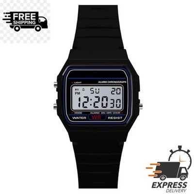 NEU F91W Classic NEU Digital Retro Sport Alarm Stoppuhr schwarz Uhr