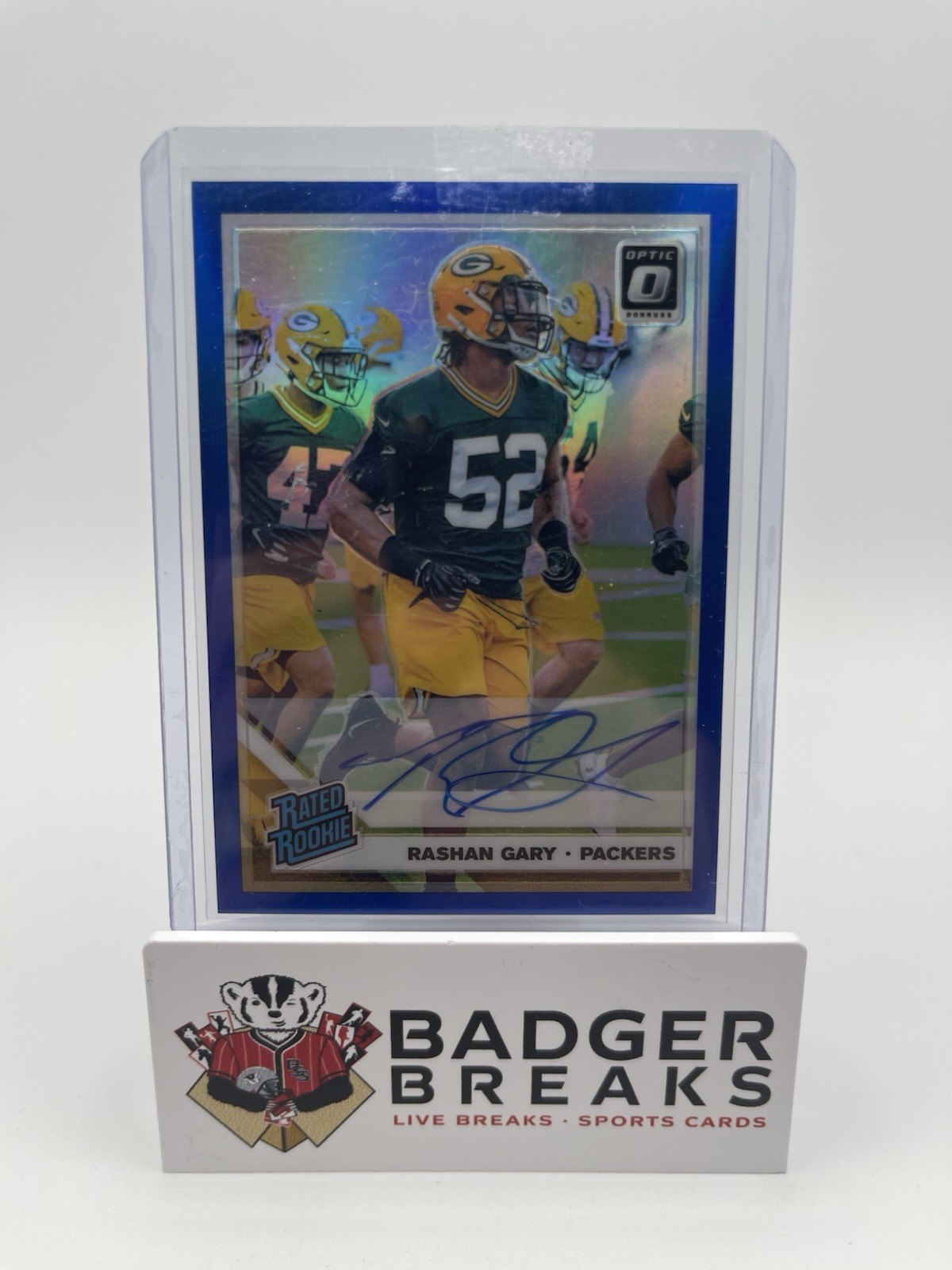 Rashan Gary Panini Donruss Optic #195 Autograph-Blue