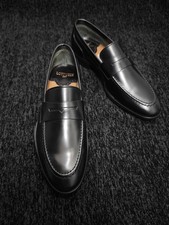 Lottusse L7213 Penny Loafer, Black, US 8.5 (UK 7.5), NWOB