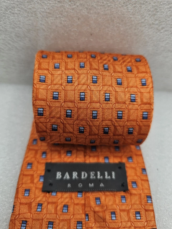 CORBATA BARDELLI ROMA 100% Seda Color Naranja Hecha en EE. UU. Foto 2 de 4