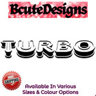 TURBO 3D LOGO CAR REAR WINDOW VINYL DECAL TRANSFER STICKERS STYLING GRAPHICS x2