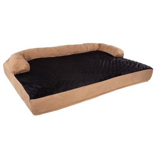 Jumbo Dog Bed 51x35.5 Pet Bed 3-Layer Orthopedic Dog Sofa, Tan/Black - Picture 2 of 3