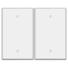  Pack of 2 Oversized White Metal Outlet Covers, 1-Gang Blank Wall Plate,...