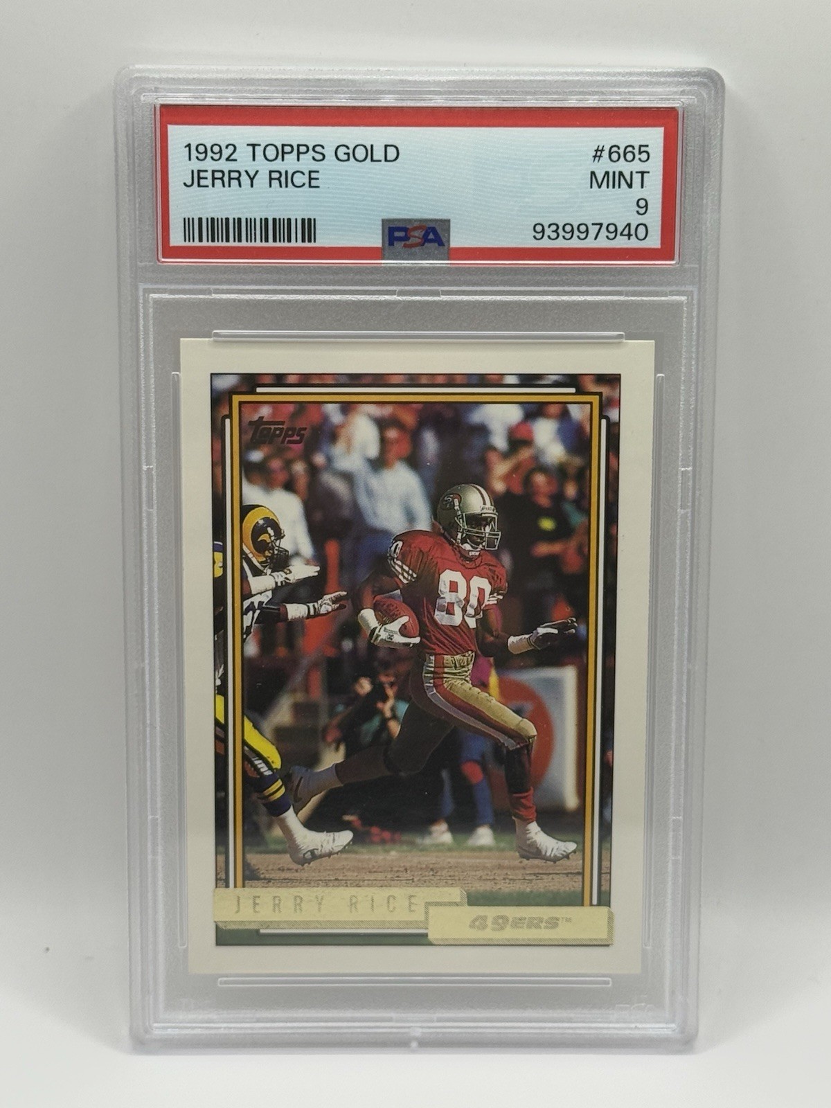 1992 Topps - Jerry Rice #665 Gold - PSA 9 Mint