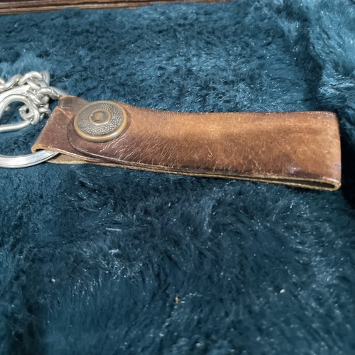 Vintage Brown Leather Fish Print Wallet With Chain - Picture 2 of 14