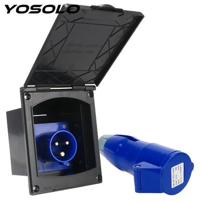 External Flush Hook Up for RV Camper Marine Inlet Socket Plug Socket 220V-240V