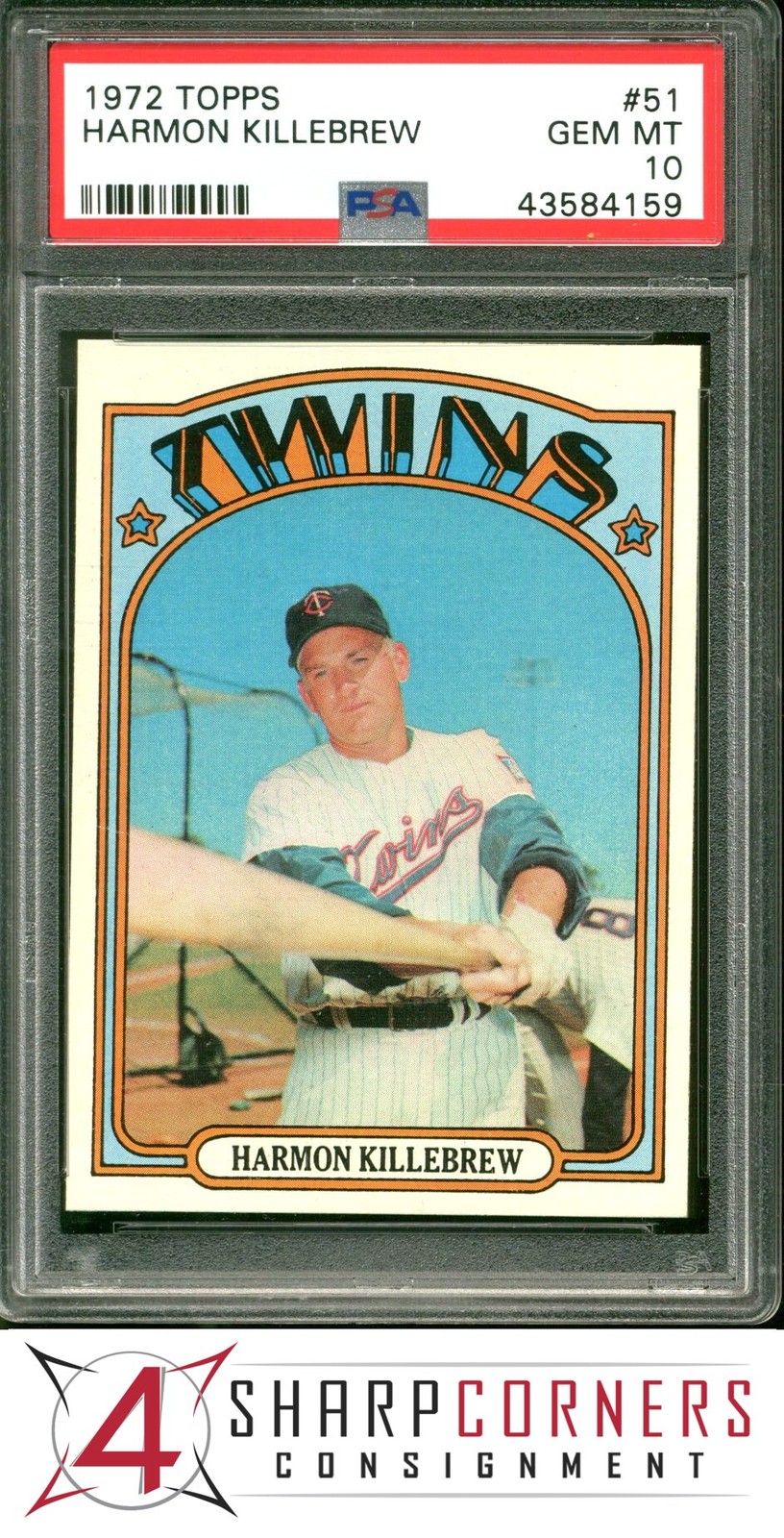 1972 TOPPS #51 HARMON KILLEBREW TWINS HOF PSA 10 SET BREAK