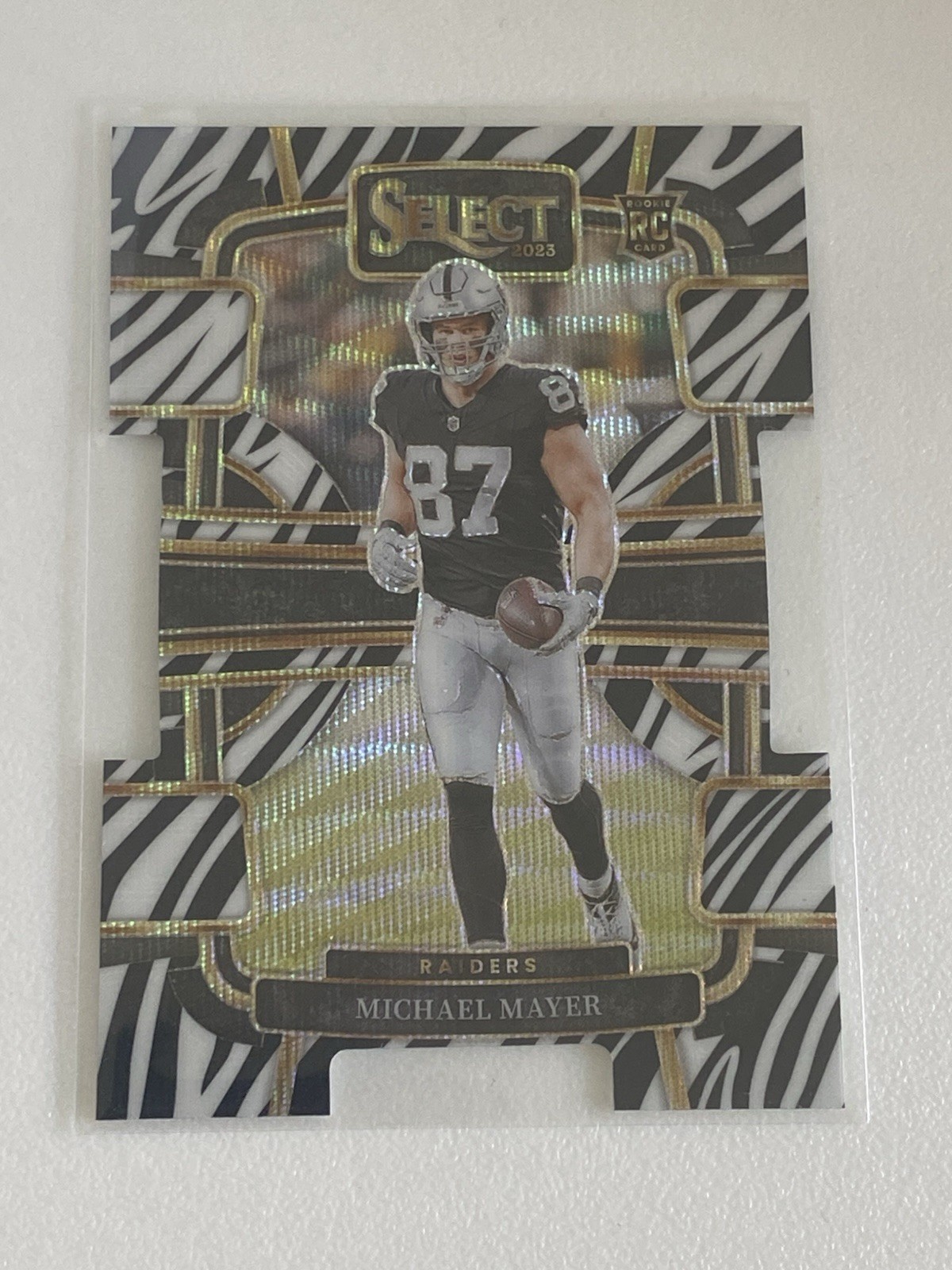 2023 Panini Select - Concourse Michael Mayer #57 Zebra Prizm Die-Cut (RC)
