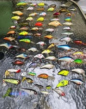 70 Vintage Crankbait Lures Lot Mann's Pre-Repala Wiggle Wart Bagley Balsa ETC