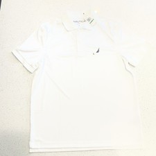 NWT Nautica Men's Classic Moisture Wicking Performance Athletic Polo White Large