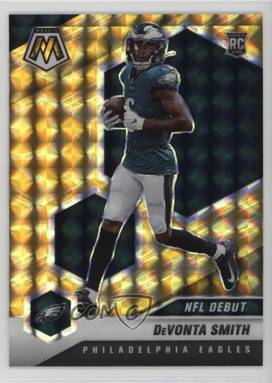 2021 Panini Mosaic NFL Debut Reactive Yellow Prizm DeVonta Smith #246 1ez6