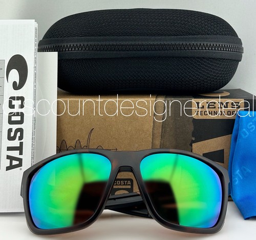 Costa Del Mar Ferg Sunglasses Matte Tortoise Green Mirror 580P Lens 06S9002-03 - Picture 4 of 8