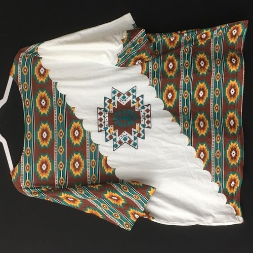Women's 5XL ? NO SIZE TAG white green tribal print crew neck short sleeve top - Imagen 5 de 5