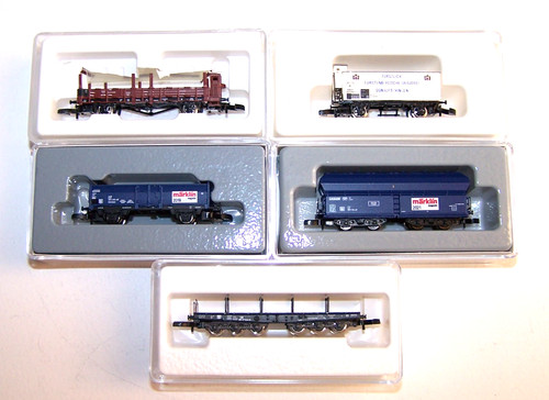 5. Konv. 5 Märklin Mini Club Spur Z Güterwagen 8658 8661 80829 80831 82352 OVP