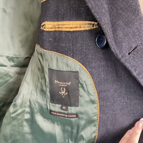 Cappotto uomo Moncrief militare doppiopetto taglia 44 fodera Bemberg soprabito blu navy - Foto 9 di 9