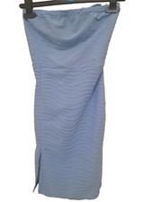 prettylittlething blue sheer dress size 10