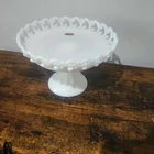 Fenton Milk Glass Reverse C Pattern Compote, 8 in. dia.