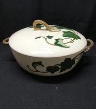 Metlox Poppytrail Serving Dish W/Gold Lid And Handles