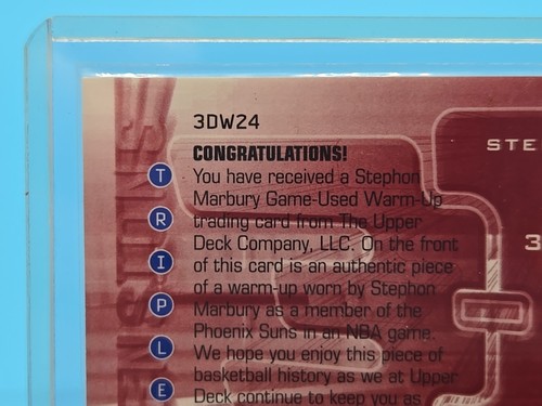 2003 Upper Deck Triple Dimensions 3-D Memorabilia Warm-Up /999 Stephon Marbury - Picture 7 of 10