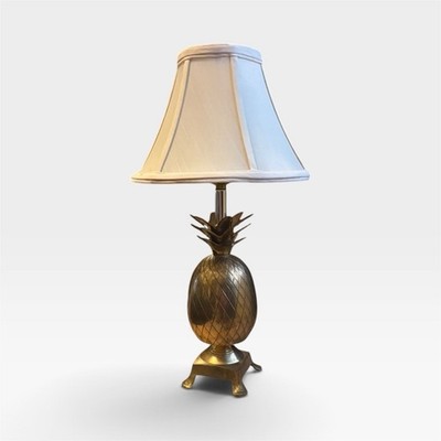 Vintage Brass Pineapple Accent Table Lamp Hollywood Regency Mid Century Small
