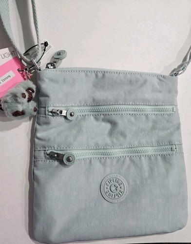 Kipling Keiko Crossbody Springtime Sage Triple Zipper Crossbody Purse New - Picture 6 of 21