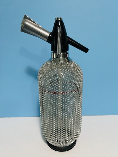 VTG Merkuria Syphon Mesh Covered Seltzer Bottle Made In Czechoslovakia~NOS - Picture 2 of 13