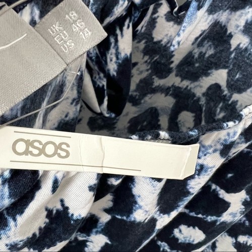 NWT ASOS Bohemian Leopard Print Blue Halter Maxi SunDress Vaca Beach Size 14 - Picture 10 of 11