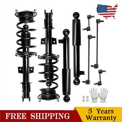 8pcs Front Struts Rear Shock + Sway Bars Kit For 2011 2012 2013 Kia Sorento 