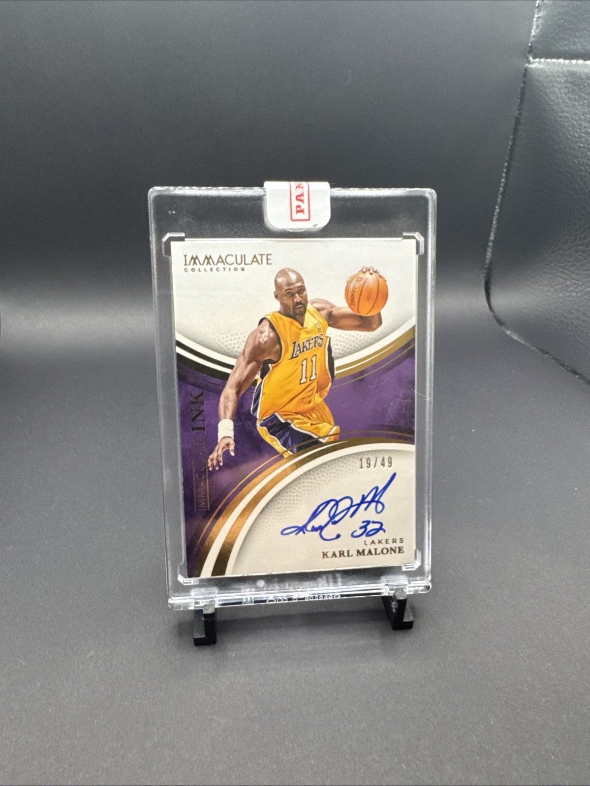 2024-25 Panini Immaculate Karl Malone Ink Blue Auto Autograph #/15 Lakers view 1