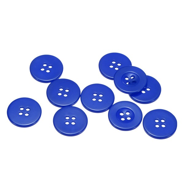 NäHknöPfe,2,2 Cm,Kunstharz,Rund,Flach,4 LöCher,BastelknöPfe,Blau,10Stk-image