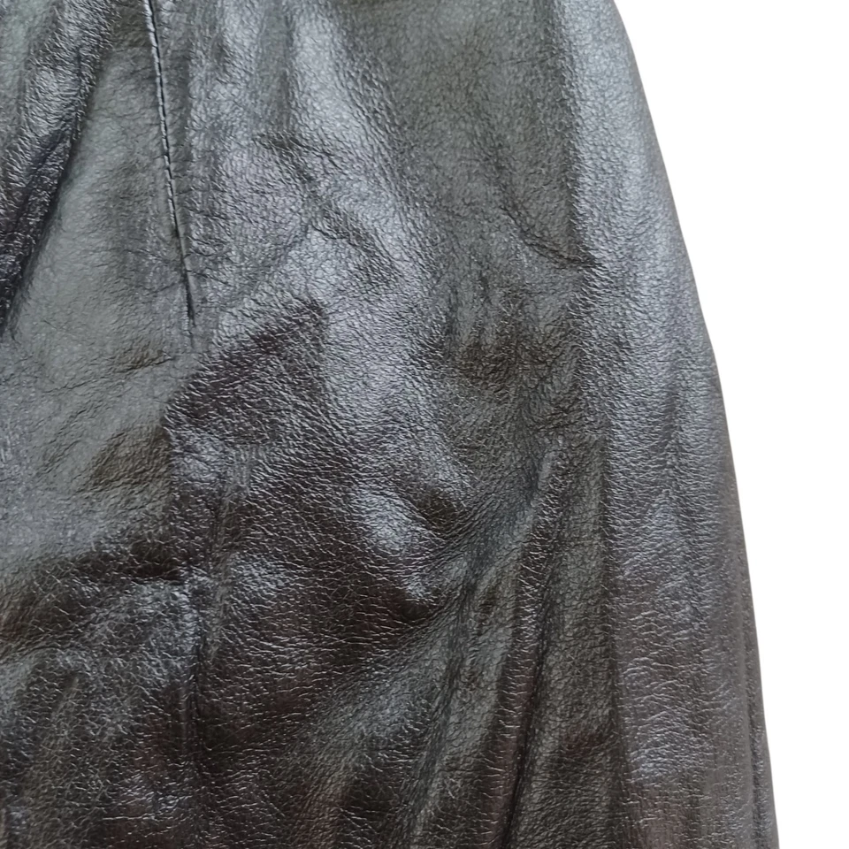 ¡Juntos! Minifalda lápiz vintage años 80 cuero negro broches a presión 12 Foto 3 de 4